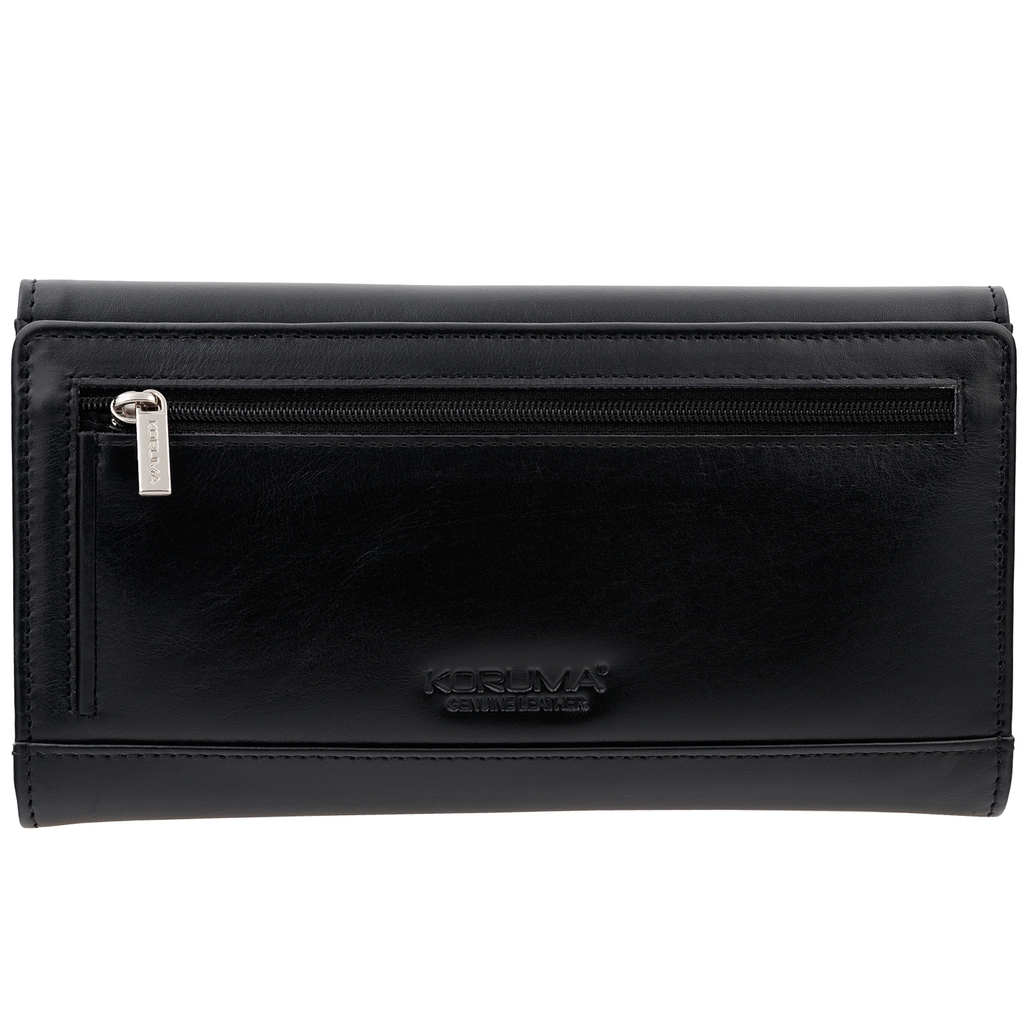 RFID blocking ladies wallet for contactless cards (black)