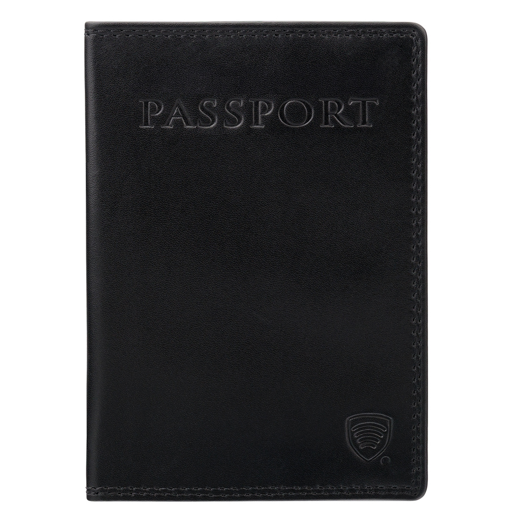RFID Blocking Genuine Leather Passport Holder (Black) | Koruma Id ...