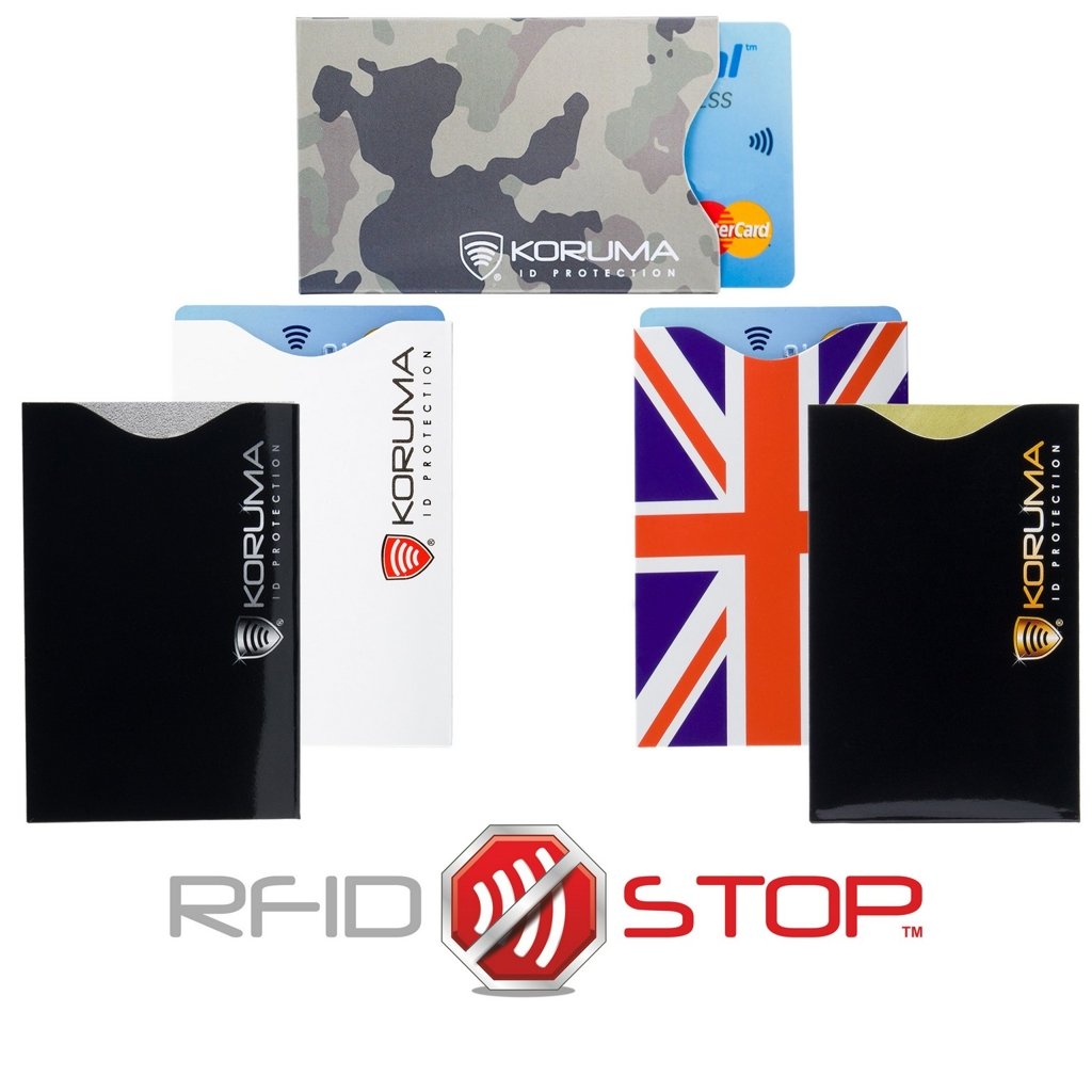 RFID blocking contactless credit card protectors (vertical) 5 pack mix