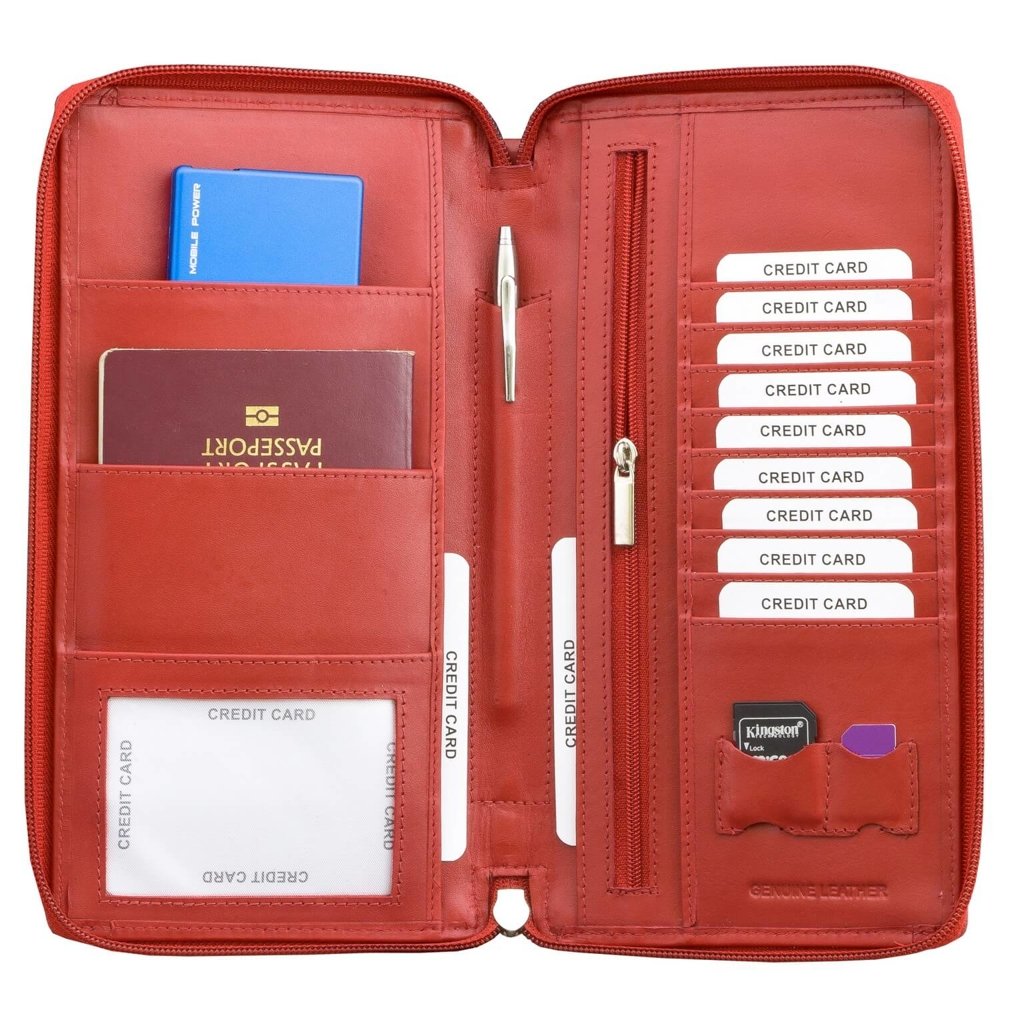 RFID blocking family organizer for biometric passport and contactless
