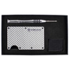 Carbon Fiber Card Holder with Money Clip (up to 12 Cards) - SILVER