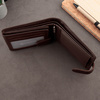 Brown Leather RFID Wallet for 8-12 Cards with Coin Pocket and 3 ID Windows - SM-905HBR