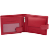 Red Leather RFID Wallet for 8-12 Cards with Coin Pocket and 3 ID Windows