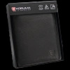 Black Leather RFID Wallet for 8-12 Cards with Coin Pocket and Hidden Note Section