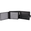 Carbon Black Leather RFID Wallet for 8-12 Cards with Coin Pocket and 3 ID Windows