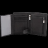Black Leather RFID Wallet for 6-10 Cards with Zipped Coin Pocket and Hidden Note Section