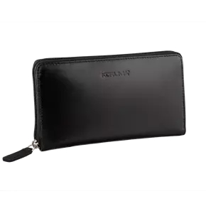 Large RFID Ladies Zipped Wallet (Black)