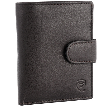 Brown Leather RFID Wallet for 5-10 Cards with Zipped Coin Pocket and Zipped Note Section