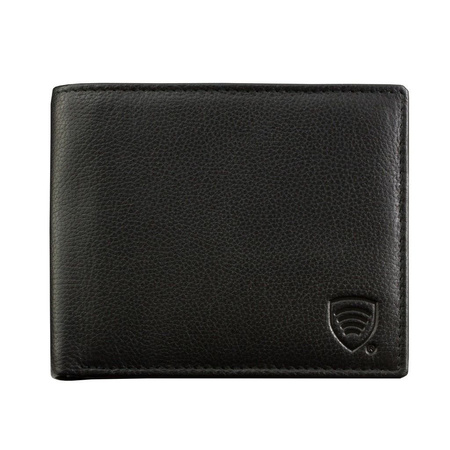 Black Leather RFID Wallet for 14 Cards and ID – Single Billfold with Flap