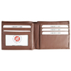 Tan Leather RFID Wallet for 14 Cards and ID – Single Billfold with Flap