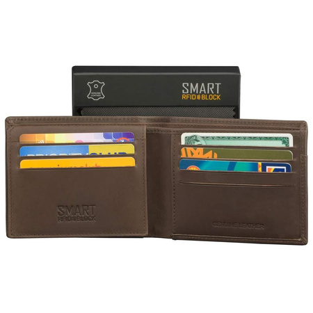 SMART RFID BLOCK Slim Credit Card Wallet (Brown)