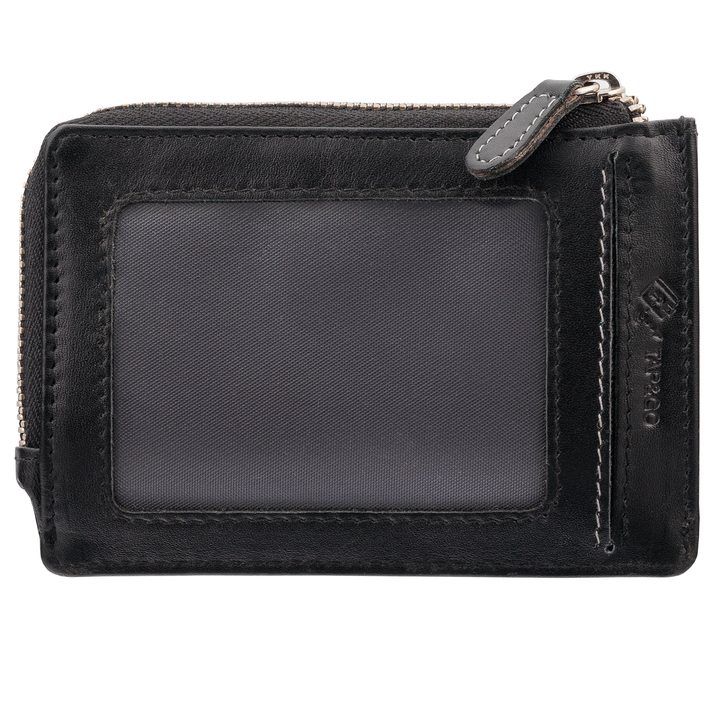 RFID blocking small zipper wallet (Black)