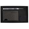 Carbon Fiber Card Holder with Money Clip (up to 12 Cards) - BLACK