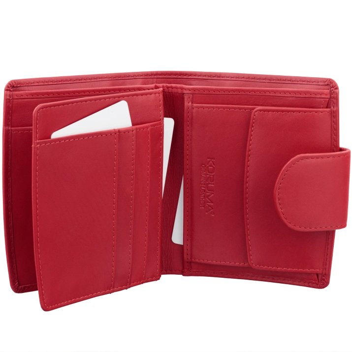 Ladies RFID Wallet with Coin Pocket (Red)