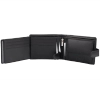 Carbon Black Leather RFID Wallet for 8-12 Cards with Coin Pocket and 3 ID Windows