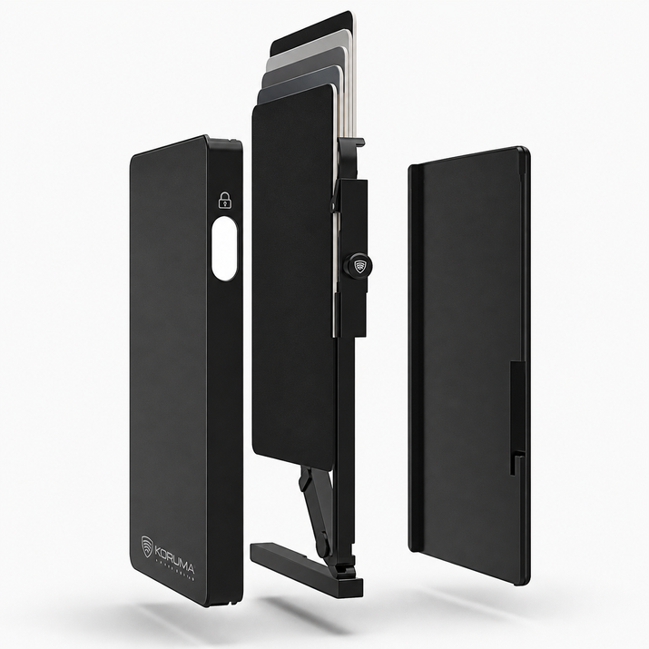 Aluminium RFID Blocking Credit Card Holder with Card Ejector (Black)