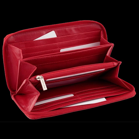 Large RFID Ladies Zipped Wallet (Red)