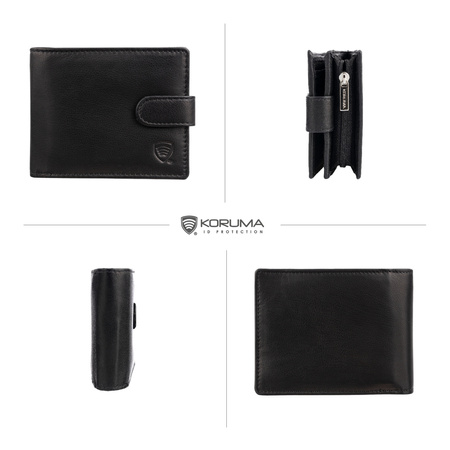 4 Card RFID Mens Wallet with Zipped Note Section 