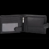 Carbon Black Leather RFID Wallet for 8-12 Cards with Coin Pocket and 3 ID Windows