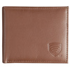 Tan Leather RFID Wallet for 14 Cards and ID – Single Billfold with Flap