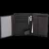 Black Leather RFID Wallet for 8-12 Cards with Coin Pocket and Hidden Note Section