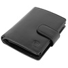 Black Leather RFID Wallet for 11-15 Cards with Coin Pocket and 3 ID Windows