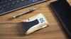 Carbon Fiber Card Holder with Money Clip (up to 12 Cards) - GOLD