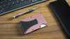 Carbon Fiber Card Holder with Money Clip (up to 12 Cards) - PINK