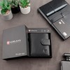 Black Leather RFID Wallet for 11-15 Cards with Coin Pocket and 3 ID Windows - SM-904GBL