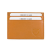 RFID Blocking Exclusive Handmade Genuine Leather Credit Card Holder (Orange)