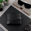 Carbon Black Leather RFID Wallet for 8-12 Cards with Coin Pocket and 3 ID Windows