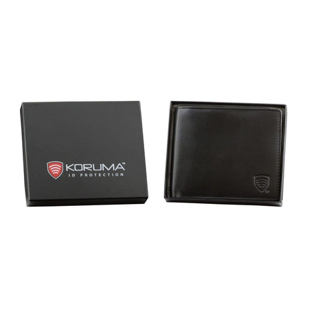 Black Italian Leather RFID Wallet for 14 Cards and ID – Single Billfold with Flap