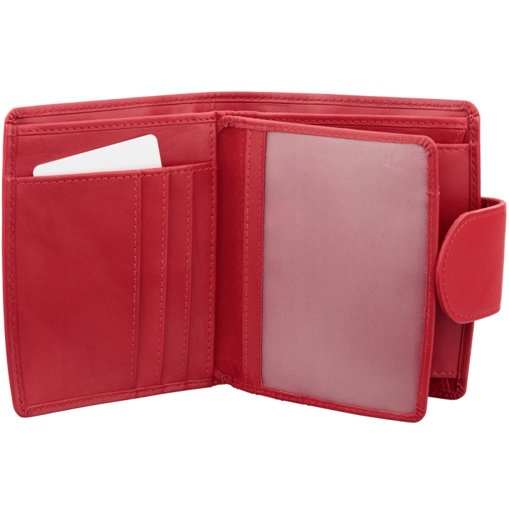 Ladies RFID Wallet with Coin Pocket (Red)