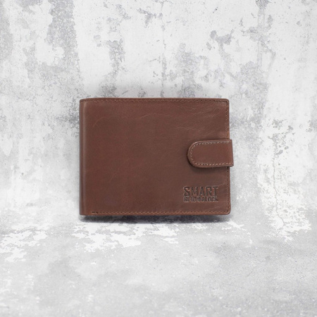 Cognac Brown Leather RFID Wallet for 8-12 Cards with Coin Pocket and 3 ID Windows