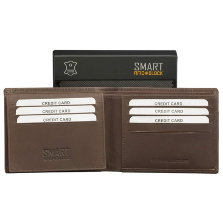 SMART RFID BLOCK Slim Credit Card Wallet (Brown)