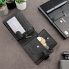 Black Leather RFID Wallet for 8-12 Cards with Coin Pocket and 3 ID Windows - SM-905GBL