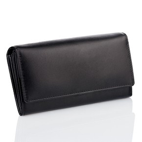 Large RFID Ladies Purse with Coin Pocket (Black)