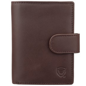 Brown Leather RFID Wallet for 11-15 Cards with Coin Pocket and 3 ID Windows