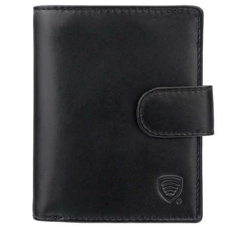 Black Leather RFID Wallet for 11-15 Cards with Coin Pocket and 3 ID Windows