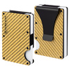 Carbon Fiber Card Holder with Money Clip (up to 12 Cards) - GOLD