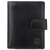 Black Leather RFID Wallet for 11-15 Cards with Coin Pocket and 3 ID Windows