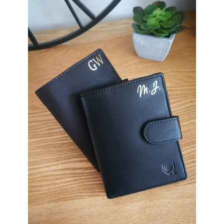 Personalised Leather RFID Wallet - Silver/Gold Engraved 