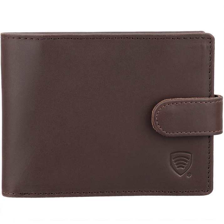 Brown Leather RFID Wallet for 8-12 Cards with Coin Pocket and 3 ID Windows - SM-905HBR
