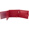 Red Leather RFID Wallet for 8-12 Cards with Coin Pocket and 3 ID Windows