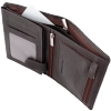 Brown Leather RFID Wallet for 6-10 Cards with Zipped Coin Pocket and Hidden Note Section
