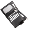 Black Leather RFID Wallet for 5-10 Cards with Zipped Coin Pocket and Zipped Note Section