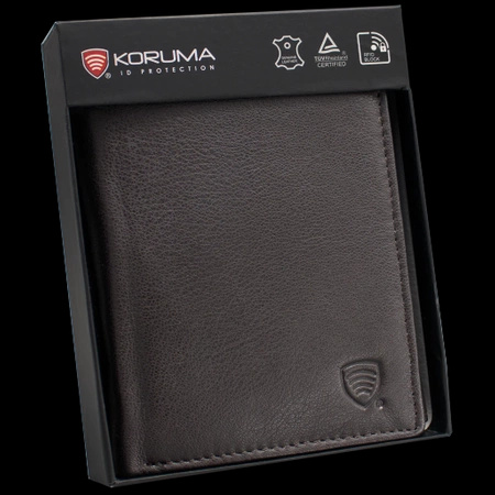 Brown Leather RFID Wallet for 6-10 Cards with Zipped Coin Pocket and Hidden Note Section