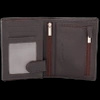 Brown Leather RFID Wallet for 6-10 Cards with Zipped Coin Pocket and Hidden Note Section