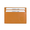 RFID Blocking Exclusive Handmade Genuine Leather Credit Card Holder (Orange)