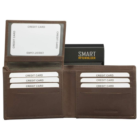 SMART RFID BLOCK Slim Credit Card Wallet (Brown)